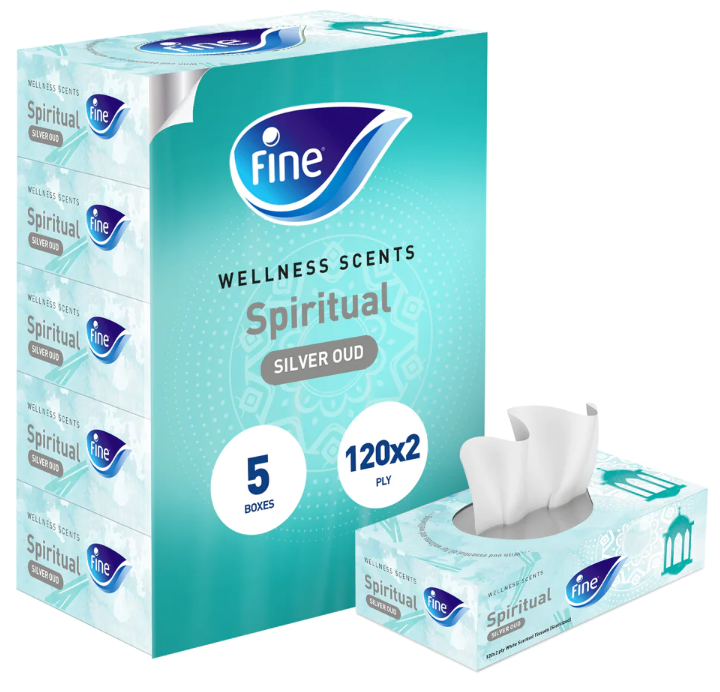 FINE FACIAL TISSUE SILVER OUD 2PLY 120'S