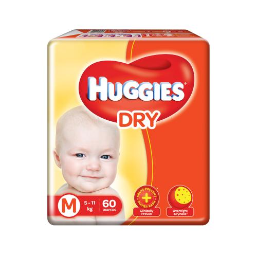 HUGGIES DIAPERS MEDIUM 60'S