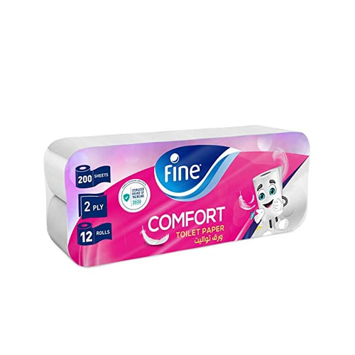 FINE TOILET TISSUE ROLL COMFORT 12'S